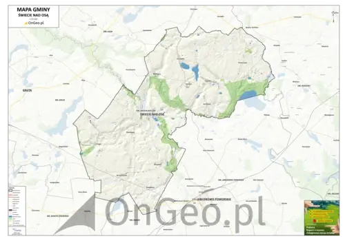 Mapa gminy Świecie nad Osą